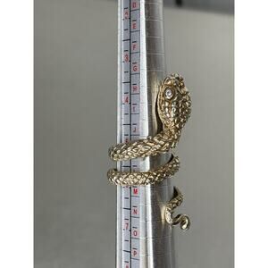 Gothic Head Snake Serpent Ring Gold plate Sterling Silver .925 Cobra Size 5.75